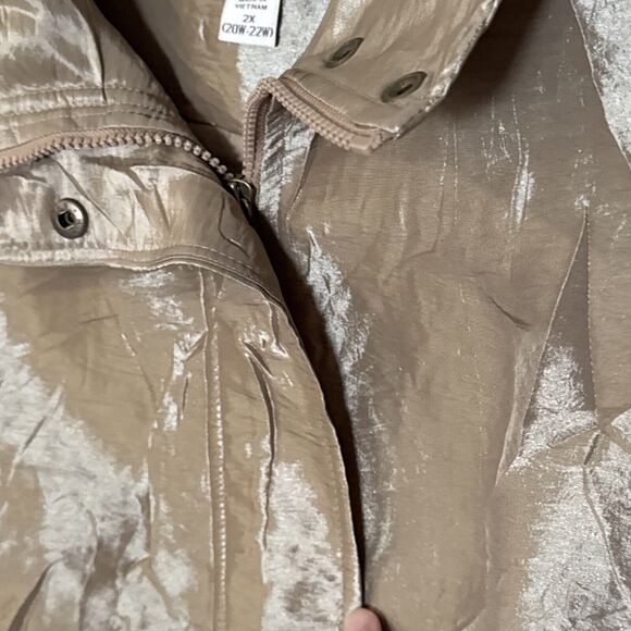 Coldwater Creek Womens 2X Shimmering Gold/Tan Sleeveless Vest With Zip - Picture 6 of 11